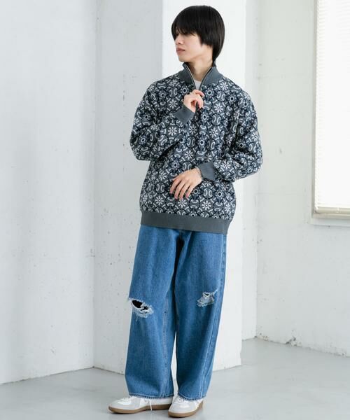 SENSE OF PLACE by URBAN RESEARCH / センスオブプレイス バイ アーバンリサーチ ニット・セーター | タイルジャガードハーフジップセーター | 詳細13