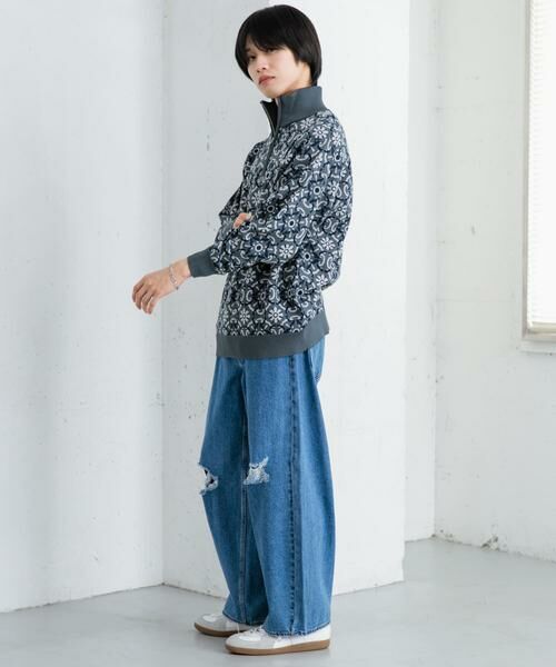 SENSE OF PLACE by URBAN RESEARCH / センスオブプレイス バイ アーバンリサーチ ニット・セーター | タイルジャガードハーフジップセーター | 詳細15