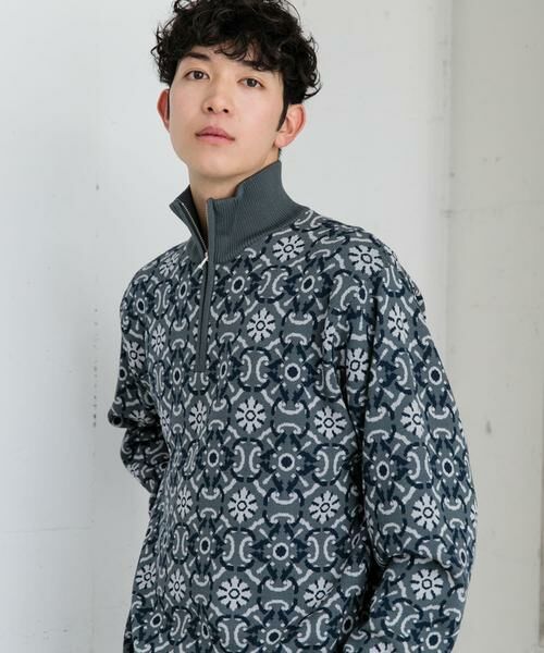 SENSE OF PLACE by URBAN RESEARCH / センスオブプレイス バイ アーバンリサーチ ニット・セーター | タイルジャガードハーフジップセーター | 詳細2