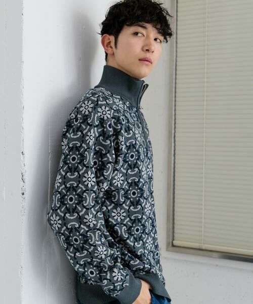 SENSE OF PLACE by URBAN RESEARCH / センスオブプレイス バイ アーバンリサーチ ニット・セーター | タイルジャガードハーフジップセーター | 詳細4