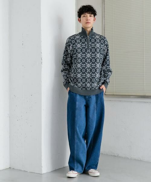 SENSE OF PLACE by URBAN RESEARCH / センスオブプレイス バイ アーバンリサーチ ニット・セーター | タイルジャガードハーフジップセーター | 詳細5