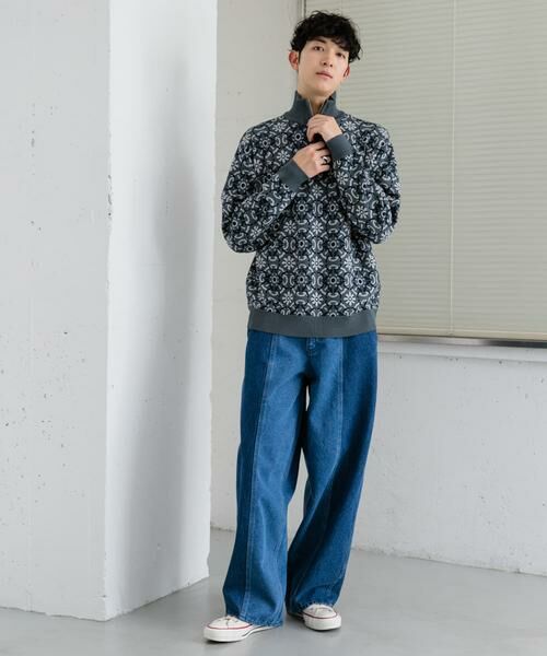 SENSE OF PLACE by URBAN RESEARCH / センスオブプレイス バイ アーバンリサーチ ニット・セーター | タイルジャガードハーフジップセーター | 詳細7