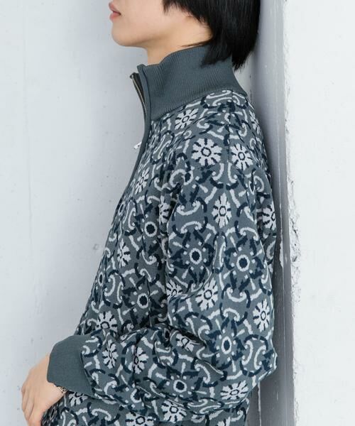 SENSE OF PLACE by URBAN RESEARCH / センスオブプレイス バイ アーバンリサーチ ニット・セーター | タイルジャガードハーフジップセーター | 詳細8