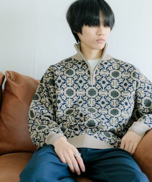 SENSE OF PLACE by URBAN RESEARCH / センスオブプレイス バイ アーバンリサーチ ニット・セーター | タイルジャガードハーフジップセーター | 詳細21