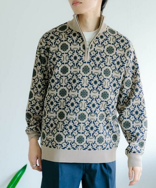 SENSE OF PLACE by URBAN RESEARCH / センスオブプレイス バイ アーバンリサーチ ニット・セーター | タイルジャガードハーフジップセーター | 詳細22