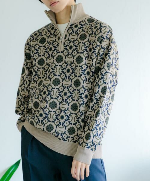 SENSE OF PLACE by URBAN RESEARCH / センスオブプレイス バイ アーバンリサーチ ニット・セーター | タイルジャガードハーフジップセーター | 詳細23