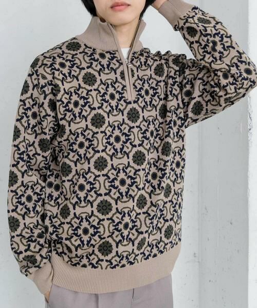 SENSE OF PLACE by URBAN RESEARCH / センスオブプレイス バイ アーバンリサーチ ニット・セーター | タイルジャガードハーフジップセーター | 詳細26