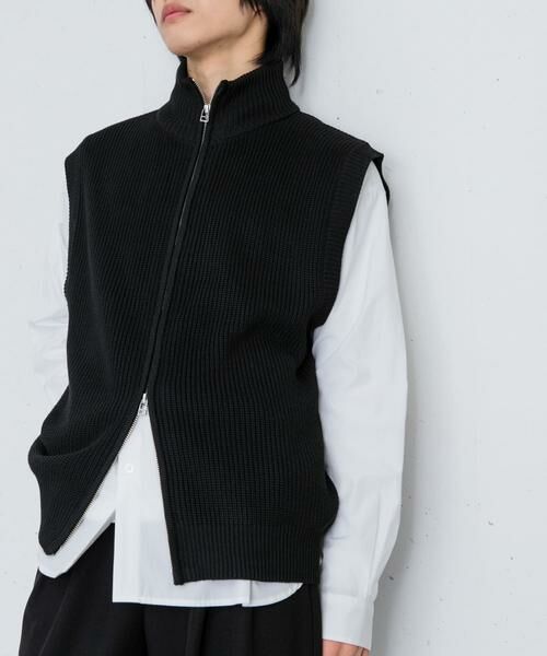 SENSE OF PLACE by URBAN RESEARCH / センスオブプレイス バイ アーバンリサーチ ベスト | 『ユニセックス』ドライバーズニットベスト(ブラック)