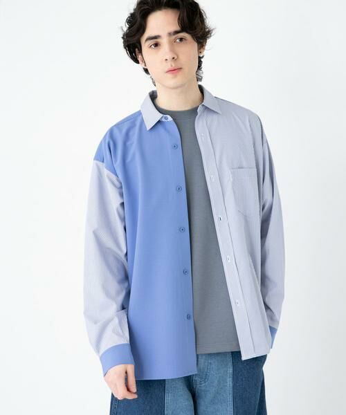 SENSE OF PLACE by URBAN RESEARCH / センスオブプレイス バイ アーバンリサーチ シャツ・ブラウス | ストライプブロックドシャツ | 詳細1