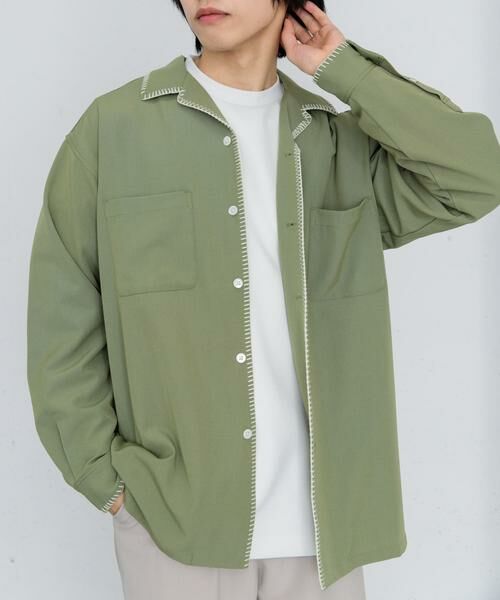 SENSE OF PLACE by URBAN RESEARCH / センスオブプレイス バイ アーバンリサーチ シャツ・ブラウス | 『イージーケア』『つぐ吉×SOP』ブランケットステッチオープンカラーシャツ | 詳細14