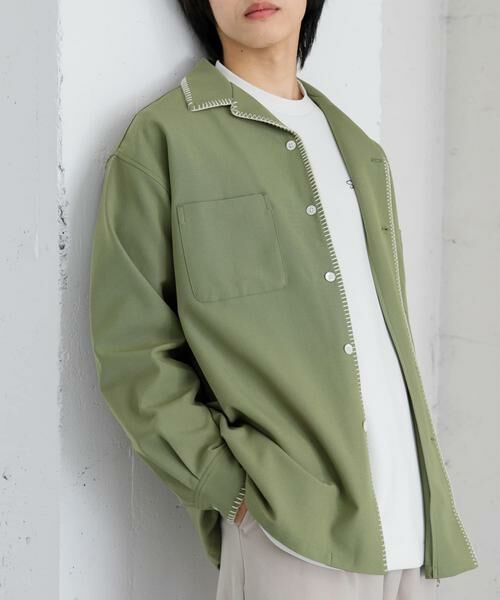 SENSE OF PLACE by URBAN RESEARCH / センスオブプレイス バイ アーバンリサーチ シャツ・ブラウス | 『イージーケア』『つぐ吉×SOP』ブランケットステッチオープンカラーシャツ | 詳細15