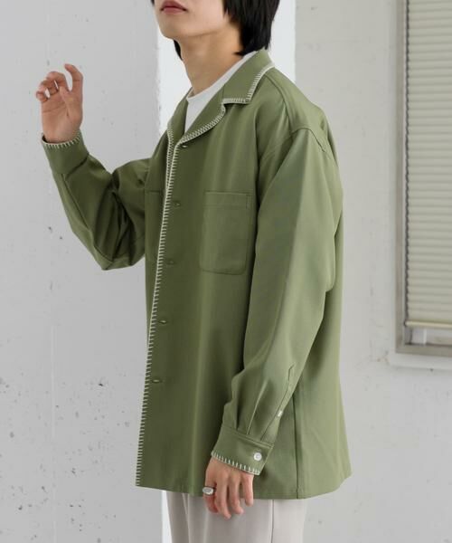 SENSE OF PLACE by URBAN RESEARCH / センスオブプレイス バイ アーバンリサーチ シャツ・ブラウス | 『イージーケア』『つぐ吉×SOP』ブランケットステッチオープンカラーシャツ | 詳細18