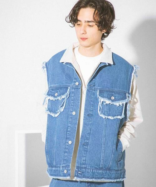 SENSE OF PLACE by URBAN RESEARCH / センスオブプレイス バイ アーバンリサーチ Gジャン・デニムジャケット | デニムフリンジベスト | 詳細1