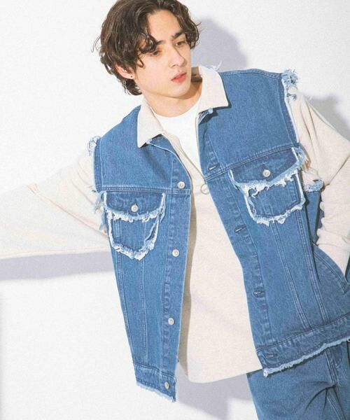 SENSE OF PLACE by URBAN RESEARCH / センスオブプレイス バイ アーバンリサーチ Gジャン・デニムジャケット | デニムフリンジベスト | 詳細2