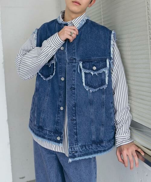 SENSE OF PLACE by URBAN RESEARCH / センスオブプレイス バイ アーバンリサーチ Gジャン・デニムジャケット | デニムフリンジベスト | 詳細3