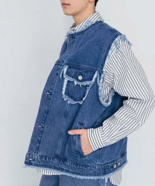 SENSE OF PLACE by URBAN RESEARCH / センスオブプレイス バイ アーバンリサーチ Gジャン・デニムジャケット | デニムフリンジベスト | 詳細4