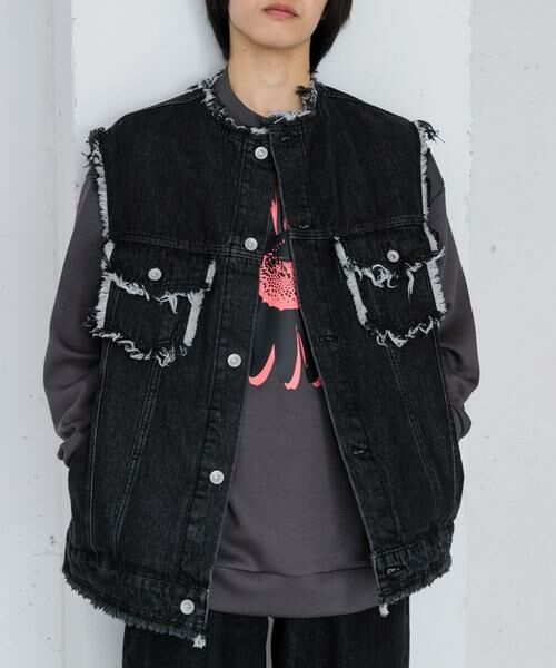 SENSE OF PLACE by URBAN RESEARCH / センスオブプレイス バイ アーバンリサーチ Gジャン・デニムジャケット | デニムフリンジベスト | 詳細26