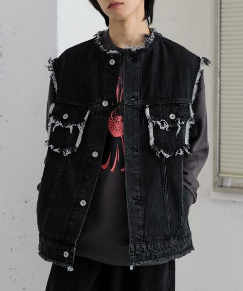 SENSE OF PLACE by URBAN RESEARCH / センスオブプレイス バイ アーバンリサーチ Gジャン・デニムジャケット | デニムフリンジベスト | 詳細27