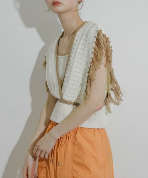 SENSE OF PLACE by URBAN RESEARCH / センスオブプレイス バイ アーバンリサーチ ベスト | フリンジニットベスト | 詳細17