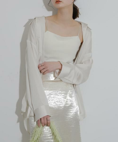 SENSE OF PLACE by URBAN RESEARCH / センスオブプレイス バイ アーバンリサーチ シャツ・ブラウス | サテンルーズシャツ(アイボリー)