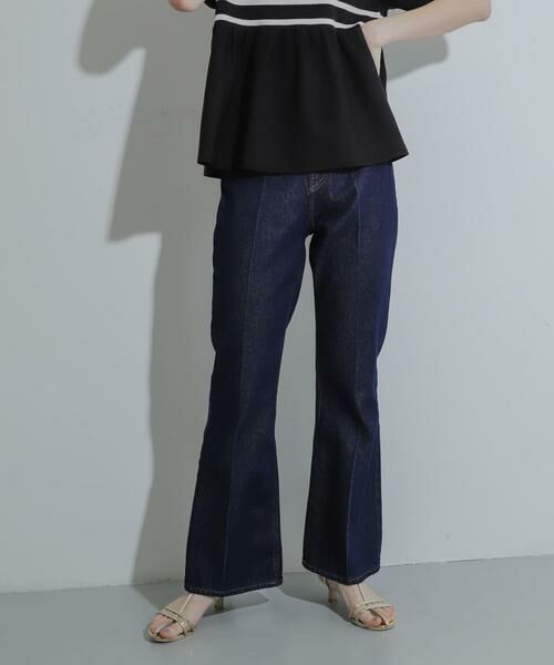 SENSE OF PLACE by URBAN RESEARCH / センスオブプレイス バイ アーバンリサーチ デニムパンツ | センタープレスフレアデニム(ワンウォッシュ)