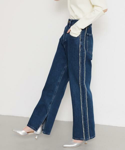 SENSE OF PLACE by URBAN RESEARCH / センスオブプレイス バイ アーバンリサーチ デニムパンツ | サイドフリンジデニム(インディゴブルー)