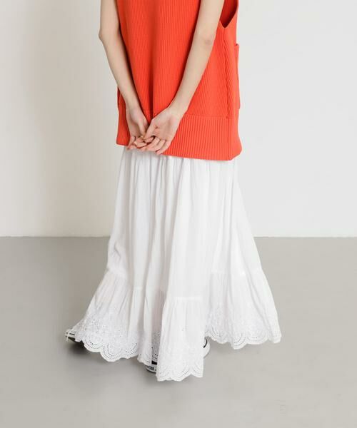 SENSE OF PLACE by URBAN RESEARCH / センスオブプレイス バイ アーバンリサーチ スカート | スカラップレースヨウリュウティアードスカート | 詳細24