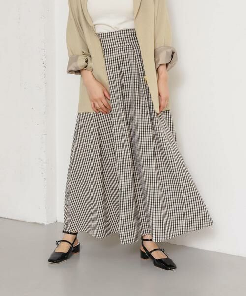 SENSE OF PLACE by URBAN RESEARCH / センスオブプレイス バイ アーバンリサーチ スカート | チェックボリュームスカート(ホワイト系その他)