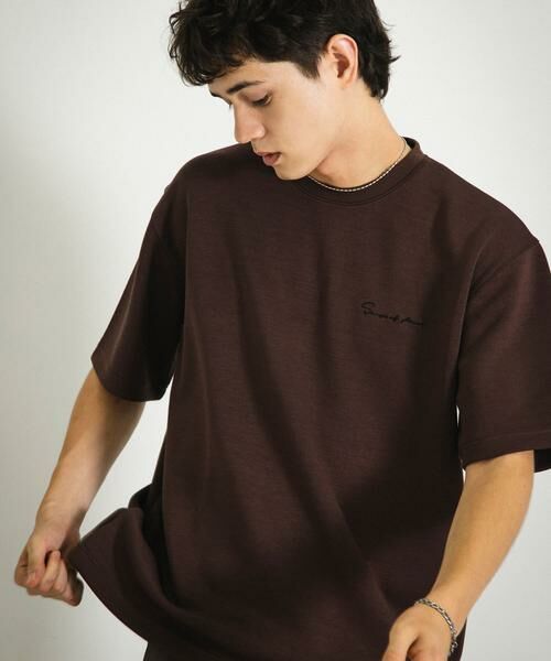 SENSE OF PLACE by URBAN RESEARCH / センスオブプレイス バイ アーバンリサーチ Tシャツ | 『一部WEB限定カラー』『ユニセックス』シシュウダンボールポンチショートスリーブTシャツ(ブラウン)