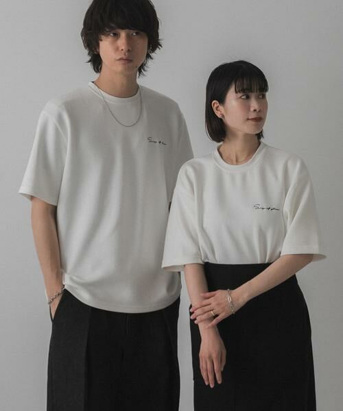 SENSE OF PLACE by URBAN RESEARCH / センスオブプレイス バイ アーバンリサーチ Tシャツ | 『一部WEB限定カラー』『ユニセックス』シシュウダンボールポンチショートスリーブTシャツ(ホワイト)