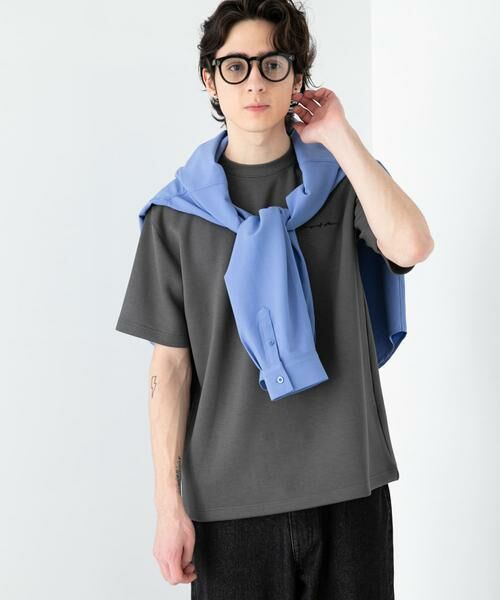 SENSE OF PLACE by URBAN RESEARCH / センスオブプレイス バイ アーバンリサーチ Tシャツ | 『一部WEB限定カラー』『ユニセックス』シシュウダンボールポンチショートスリーブTシャツ(チャコールグレー)