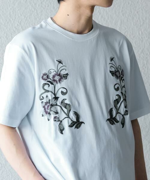 SENSE OF PLACE by URBAN RESEARCH / センスオブプレイス バイ アーバンリサーチ Tシャツ | ボタニカルシシュウクルーネックTシャツ(5分袖) | 詳細2