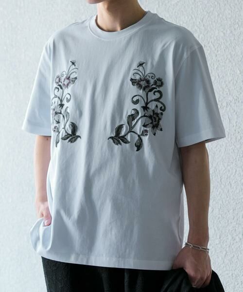 SENSE OF PLACE by URBAN RESEARCH / センスオブプレイス バイ アーバンリサーチ Tシャツ | ボタニカルシシュウクルーネックTシャツ(5分袖) | 詳細3