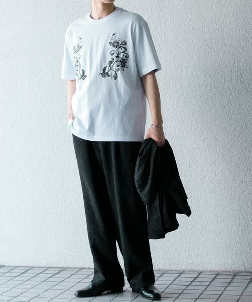 SENSE OF PLACE by URBAN RESEARCH / センスオブプレイス バイ アーバンリサーチ Tシャツ | ボタニカルシシュウクルーネックTシャツ(5分袖) | 詳細6