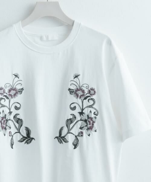 SENSE OF PLACE by URBAN RESEARCH / センスオブプレイス バイ アーバンリサーチ Tシャツ | ボタニカルシシュウクルーネックTシャツ(5分袖) | 詳細8