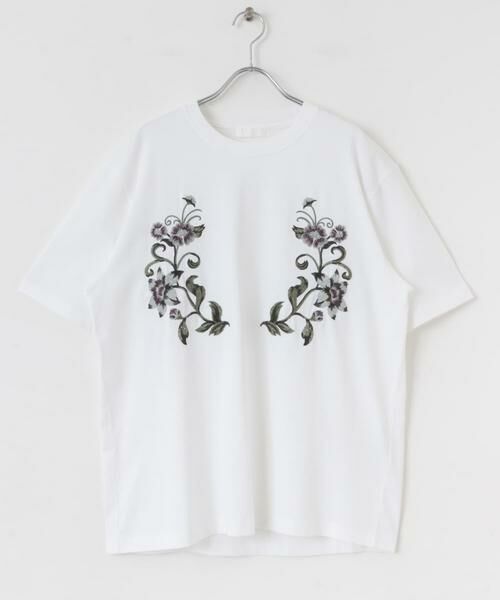 SENSE OF PLACE by URBAN RESEARCH / センスオブプレイス バイ アーバンリサーチ Tシャツ | ボタニカルシシュウクルーネックTシャツ(5分袖) | 詳細9