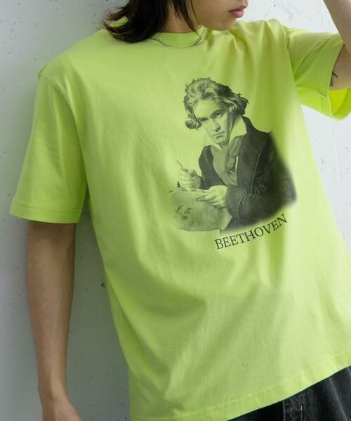 SENSE OF PLACE by URBAN RESEARCH/センスオブプレイス バイ アーバンリサーチ ヴィンテージライクTシャツ(ベートーヴェン) イエロー M