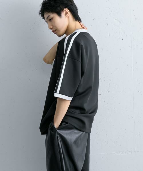 SENSE OF PLACE by URBAN RESEARCH / センスオブプレイス バイ アーバンリサーチ Tシャツ | ポンチリンガーショートスリーブTシャツ(ブラック)