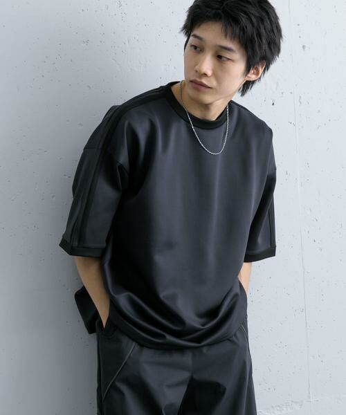 SENSE OF PLACE by URBAN RESEARCH / センスオブプレイス バイ アーバンリサーチ Tシャツ | ポンチリンガーショートスリーブTシャツ(チャコールグレー)