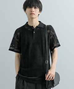 SENSE OF PLACE by URBAN RESEARCH / センスオブプレイス バイ アーバンリサーチ ニット・セーター | クロシェライクニットポロシャツ(5分袖)