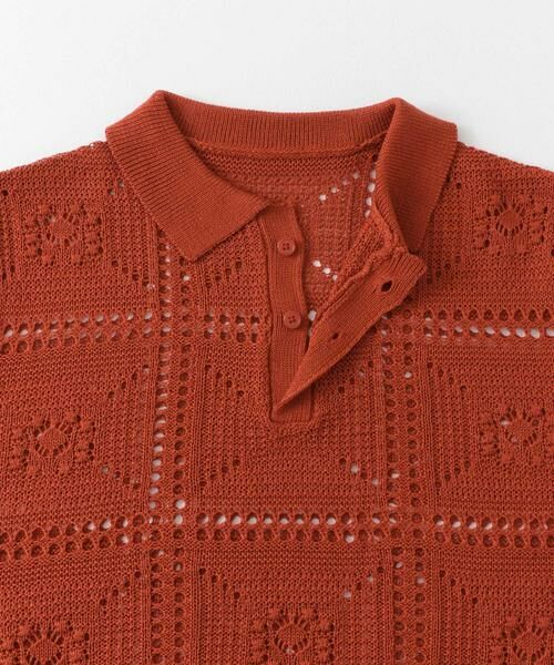 SENSE OF PLACE by URBAN RESEARCH / センスオブプレイス バイ アーバンリサーチ ニット・セーター | クロシェライクニットポロシャツ(5分袖) | 詳細10