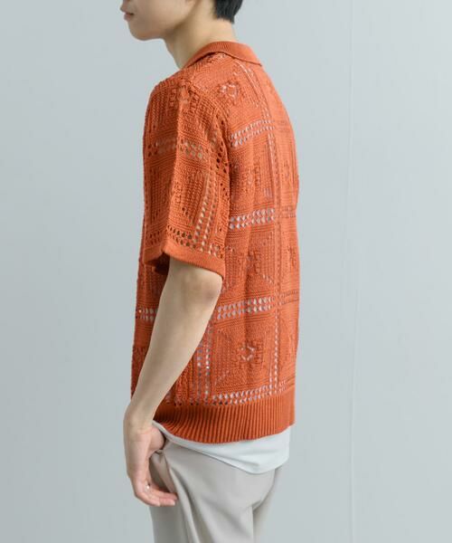 SENSE OF PLACE by URBAN RESEARCH / センスオブプレイス バイ アーバンリサーチ ニット・セーター | クロシェライクニットポロシャツ(5分袖) | 詳細3