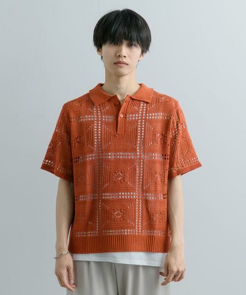 SENSE OF PLACE by URBAN RESEARCH / センスオブプレイス バイ アーバンリサーチ ニット・セーター | クロシェライクニットポロシャツ(5分袖) | 詳細6