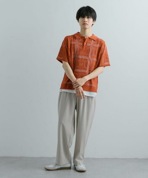 SENSE OF PLACE by URBAN RESEARCH / センスオブプレイス バイ アーバンリサーチ ニット・セーター | クロシェライクニットポロシャツ(5分袖) | 詳細7