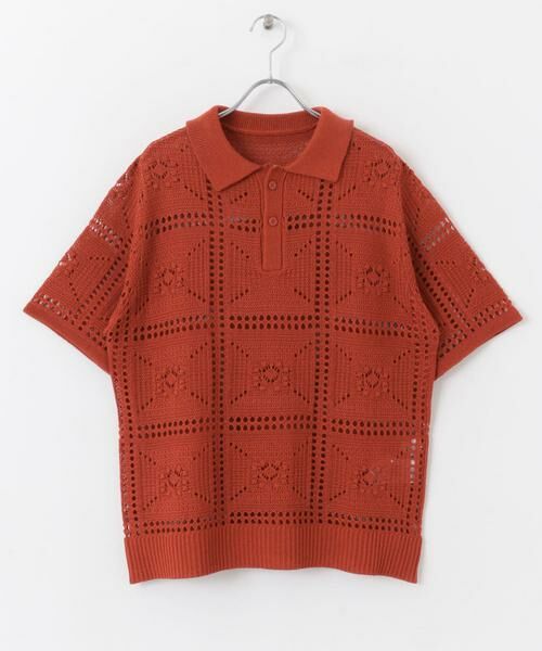 SENSE OF PLACE by URBAN RESEARCH / センスオブプレイス バイ アーバンリサーチ ニット・セーター | クロシェライクニットポロシャツ(5分袖) | 詳細9