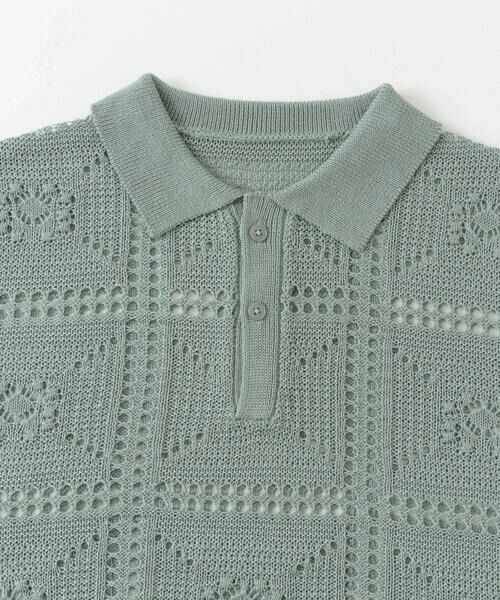 SENSE OF PLACE by URBAN RESEARCH / センスオブプレイス バイ アーバンリサーチ ニット・セーター | クロシェライクニットポロシャツ(5分袖) | 詳細23