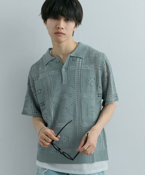 SENSE OF PLACE by URBAN RESEARCH / センスオブプレイス バイ アーバンリサーチ ニット・セーター | クロシェライクニットポロシャツ(5分袖) | 詳細16