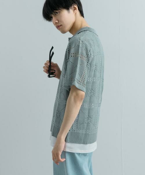 SENSE OF PLACE by URBAN RESEARCH / センスオブプレイス バイ アーバンリサーチ ニット・セーター | クロシェライクニットポロシャツ(5分袖) | 詳細19