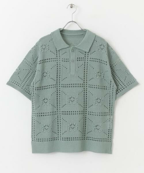 SENSE OF PLACE by URBAN RESEARCH / センスオブプレイス バイ アーバンリサーチ ニット・セーター | クロシェライクニットポロシャツ(5分袖) | 詳細22