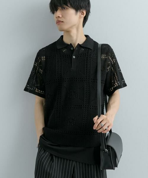 SENSE OF PLACE by URBAN RESEARCH / センスオブプレイス バイ アーバンリサーチ ニット・セーター | クロシェライクニットポロシャツ(5分袖) | 詳細26